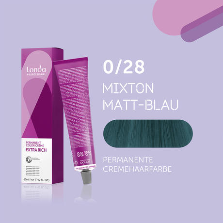 Londa Permanent cream hair color Extra Rich 0/28 Mixton Matt Blue, tube 60 ml