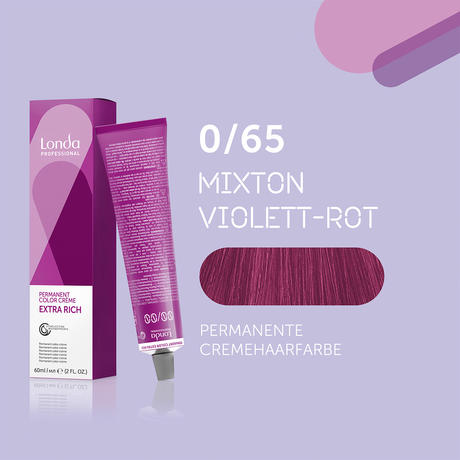 Londa Colore per capelli in crema permanente Extra Rich 0/65 Mixton Violet Red, Tubo da 60 ml