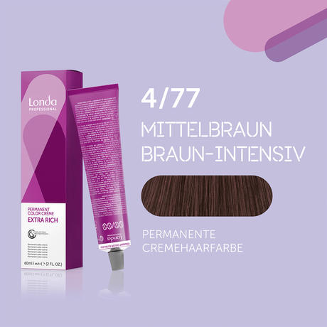 Londa Colore per capelli in crema permanente Extra Rich 4/77 Medium Brown Intensive, tubo 60 ml