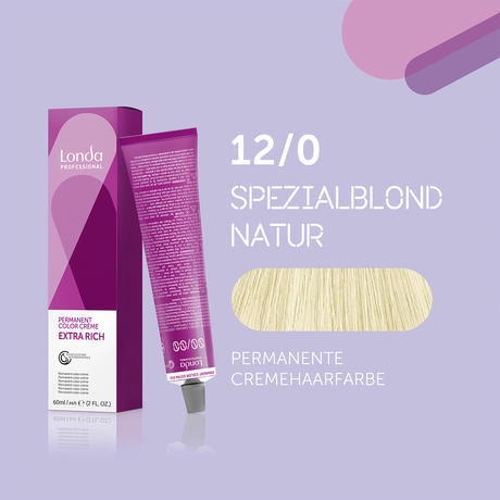 Londa Colore per capelli in crema permanente Extra Rich 12/0 Special Blonde Natural, Tubo 60 ml