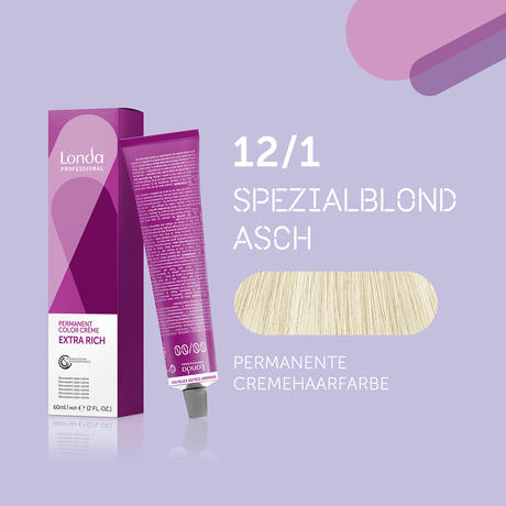 Londa Colore per capelli in crema permanente Extra Rich 12/1 Special Blonde Ash, tubo 60 ml