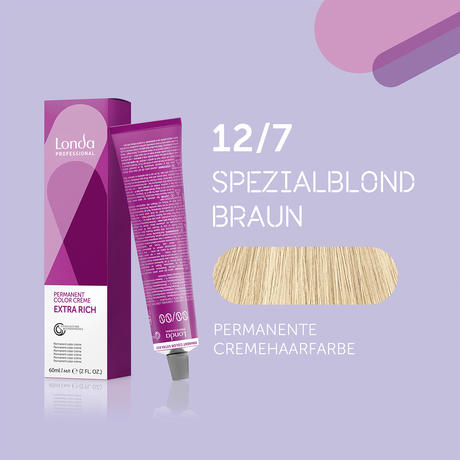 Londa Colore per capelli in crema permanente Extra Rich 12/7 Special Blonde Brown, Tubo 60 ml