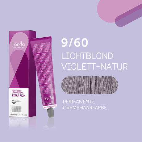 Londa Colore per capelli in crema permanente Extra Rich 9/60 Violet Nature, Tubo da 60 ml