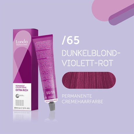 Londa Coloración Permanente en Crema Extra Rica /65 Mixton Rojo Violeta Pastel, tubo 60 ml