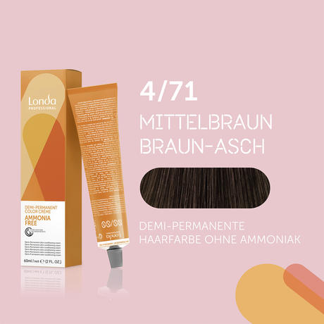 Londa Demi-permanent cream hair color without ammonia 4/71 Medium Brown Ash, Tube 60 ml