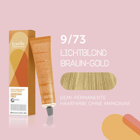 Londa Demi-permanent cream hair color without ammonia 9/73 Light Blonde Brown Gold, Tube 60 ml