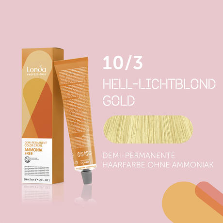 Londa Demi-permanent cream hair color without ammonia 10/3 Light Light Blonde Gold, Tube 60 ml