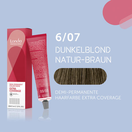 Londa Demi-permanent cream hair color Extra Coverage 6/07 Dark blond natural brown, tube 60 ml
