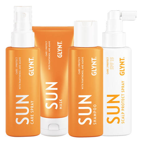 GLYNT SUN Coffret vacances pour les cheveux (Shampoo 100 ml + Mask 100 ml + Care Spray 100 ml + Scalp Protect Spray 100 ml)