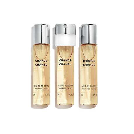 CHANEL CHANCE EAU DE TOILETTE TWIST AND SPRAY REFILL, 3 x 20 ml