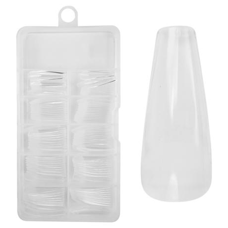 Juliana Nails No File - Press-On Fullcover Tips clear - Ballerine - longue