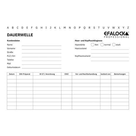 Efalock Fiches des coiffeurs