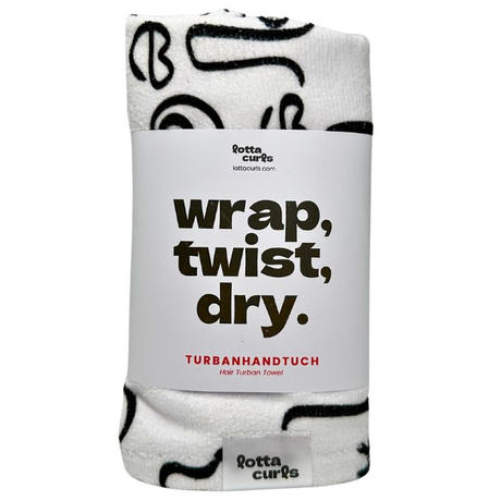 lotta curls Haarturban Mikrofaser black & white