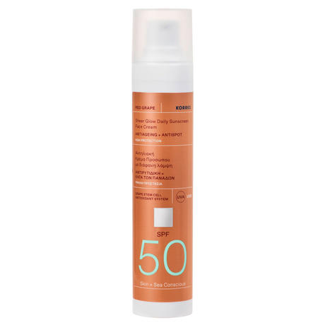 KORRES Red Grape Sheer Glow Daily Sunscreen Face Cream SPF 50