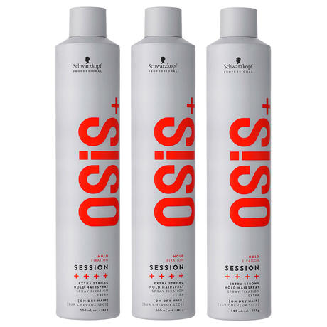 Schwarzkopf Professional OSIS+ Hold Session Extra Strong Hold Hairspray 3er Set