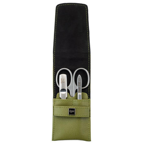 Nippes Maniküre Set Verde Eukalyptus Leder 3-teilig