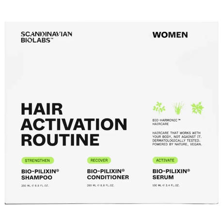 Scandinavian Biolabs Hair Growth Routine Set For Women (Shampoo 250ml + Conditioner 250ml + Serum 100ml)
