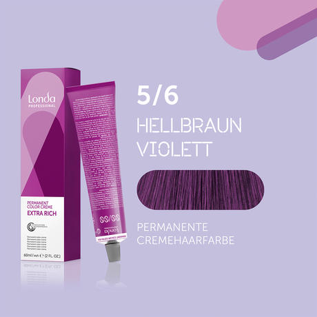Londa Permanente Cremehaarfarbe Extra Rich 5/6 Hellbraun Violett, Tube 60 ml