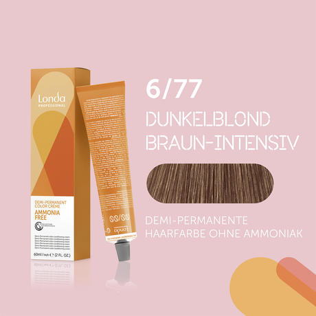 Londa Crème de couleur semi-permanente sans ammoniaque 6/77 blond foncé brun intense, tube 60 ml