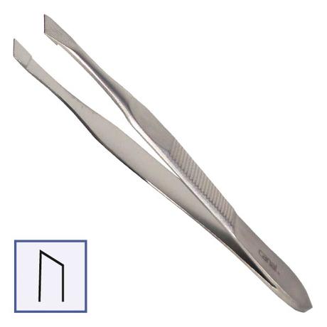 Canal Haarpinzette schräg rostfrei, 8 cm