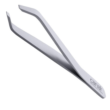 Canal Haarpinzette Spitze in Klauenform, satin, rostfrei, 9 cm