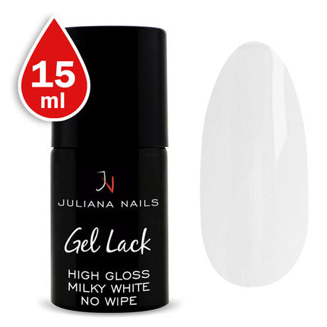 Juliana Nails Gel Lack High Gloss Finish No Wipe Milky White 15 ml