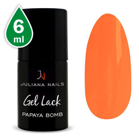 Juliana Nails Gel Lack Neon Bomba di papaia, bottiglia 6 ml