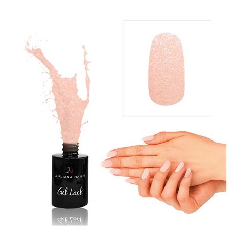 Juliana Nails Gel Lack Glitter/Shimmer Glitter Zartrosa, Flasche 6 ml