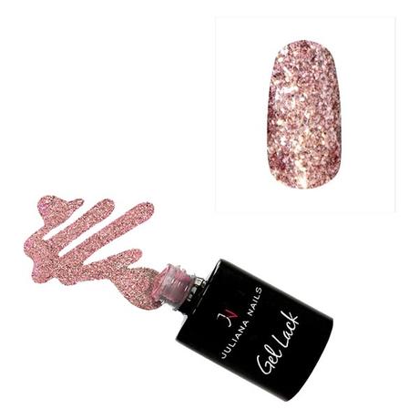 Juliana Nails Gel Lack Glitter/Shimmer Heavy Glitter Rose, Flasche 6 ml