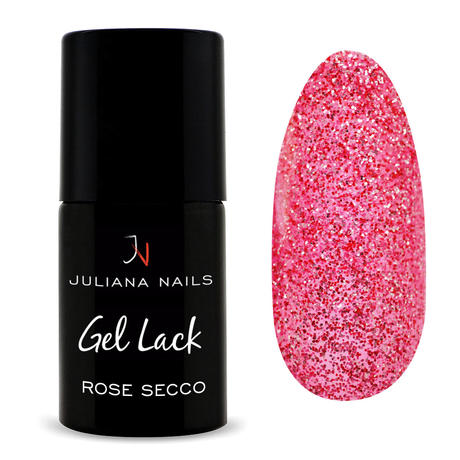Juliana Nails Gel Lack Glitter/Shimmer Rose Secco, Flasche 6 ml