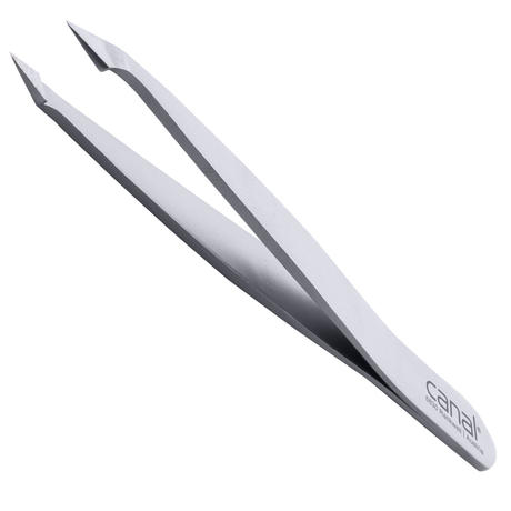 Canal Pince à cheveux, biseautée/pointue, satinée, inoxydable, 9 cm